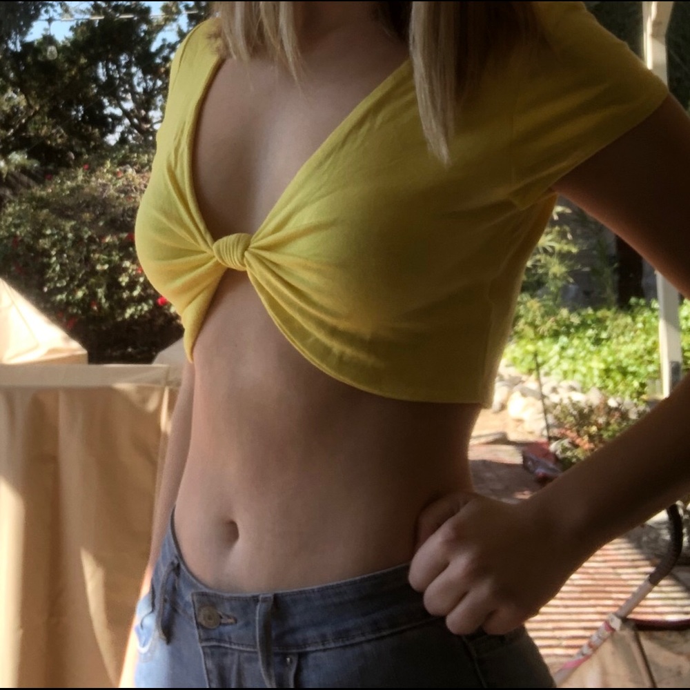 yellow crop top